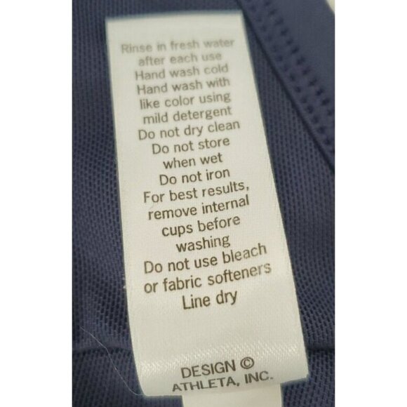 Athleta 36D / DD Navy Blue Twister Front Molded Cup Swim Bikini Top 964874 - Picture 8 of 8